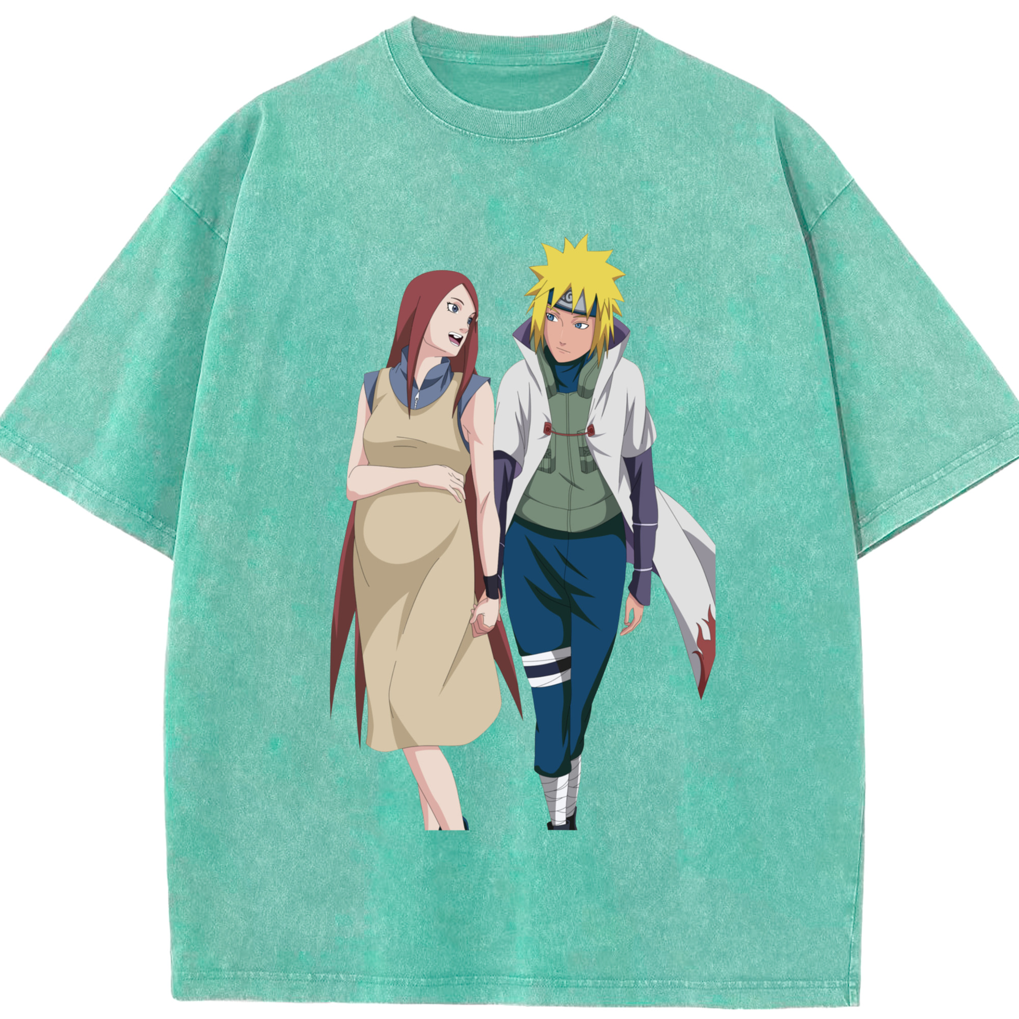 （画像用） NARUTO -ナルト- 波風 ミナト Namikaze Minato 綿100% ヴィンテージ風 半袖Tシャツ（フロントプリント）